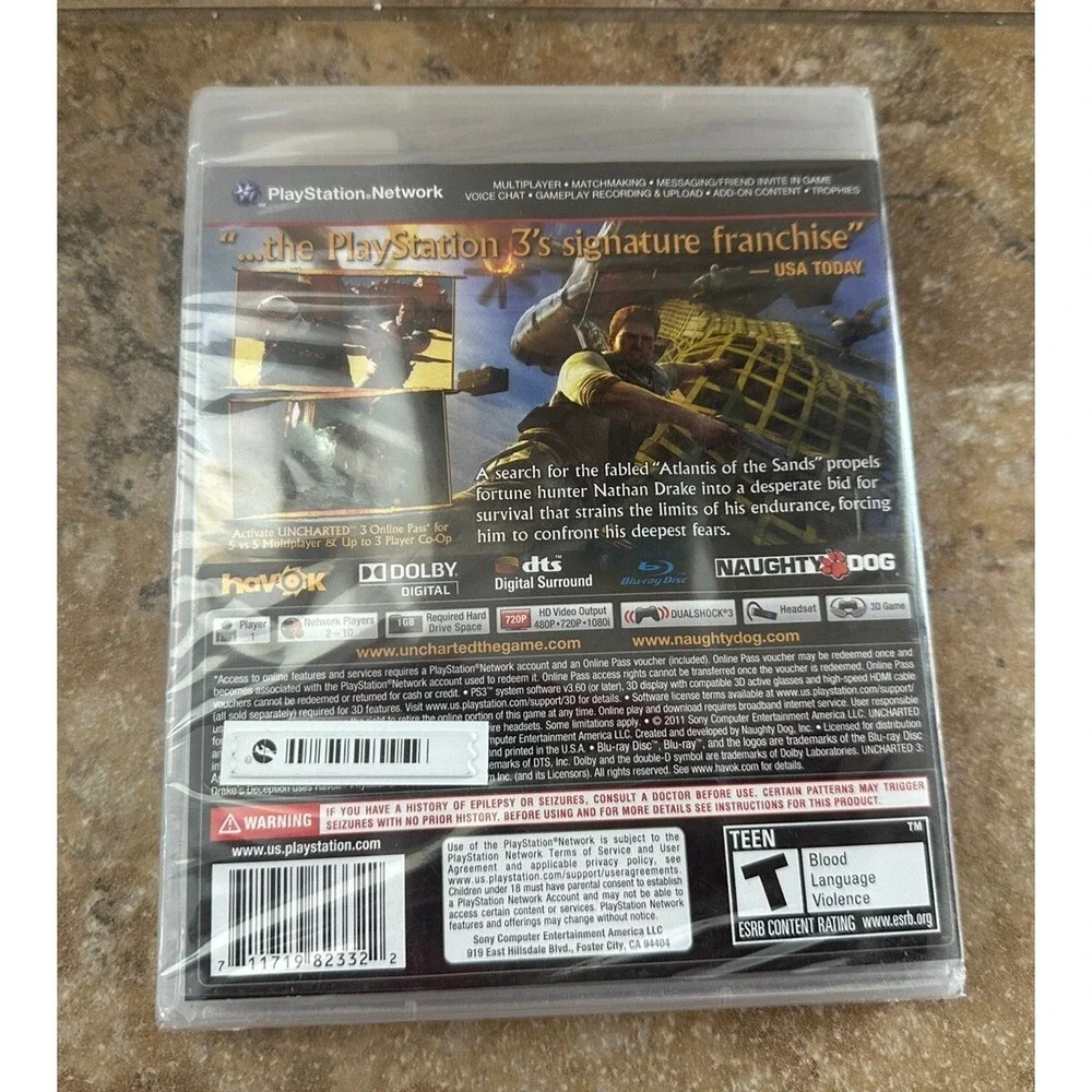 PS3 Uncharted 3: Drake's Deception (Sony PlayStation 3, 2011)